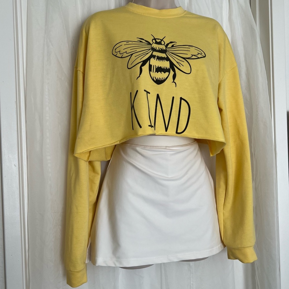 BEE KIND Cropped Yellow Sweater